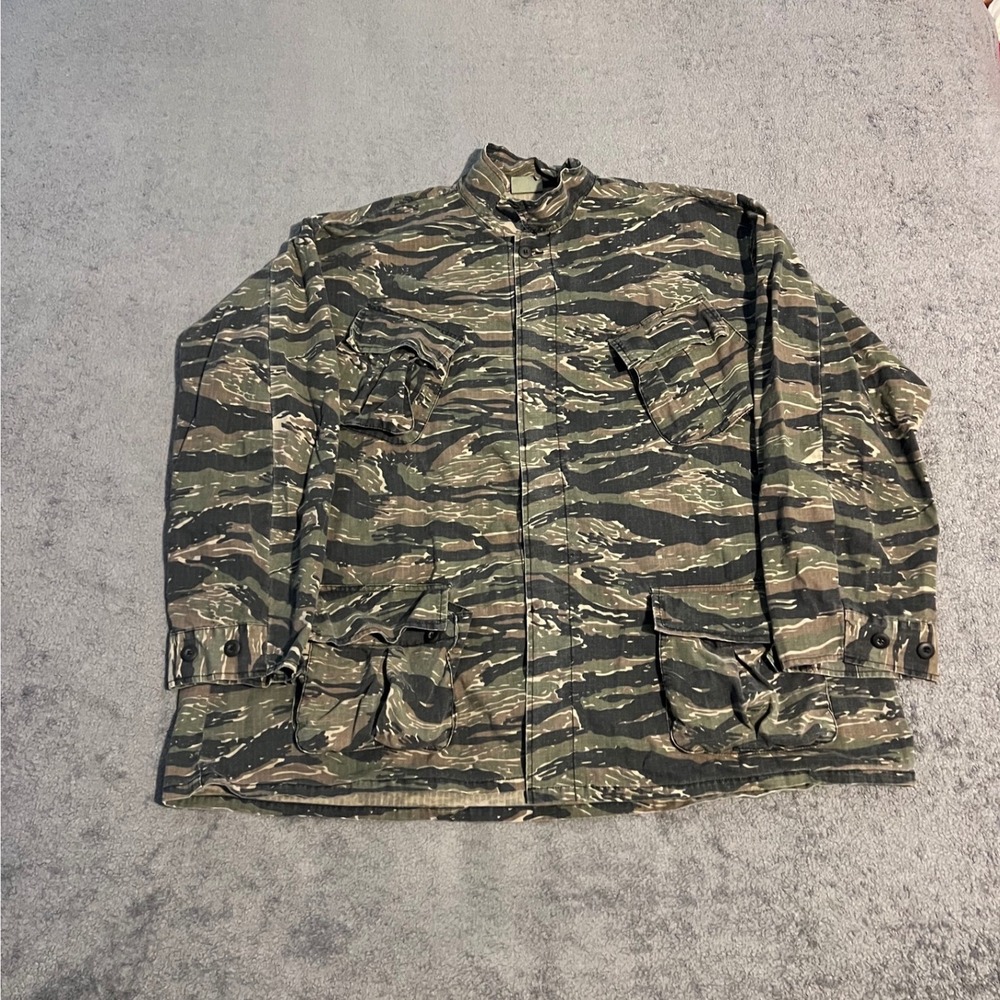 Vintage Rothco BDU Long sleeve Tiger Stripe Camo Ripstop Cotton Mens 3XL Regular